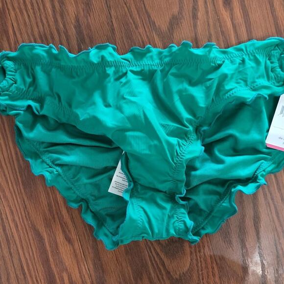 kate spade Other - Kate Spade Women's Green Ruffle Edge Low-Rise Bikini Bottom Swimwear Size M